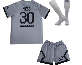 Messi #30 Paris Kids Football Inspired Kit – Jersey, Shorts & Socks Set