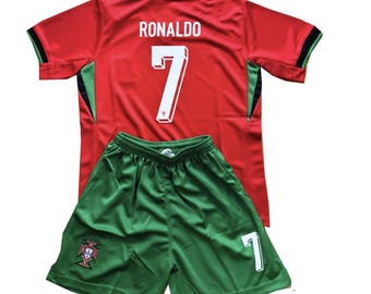 Ronaldo #7 Portugal Kids Football Inspired Kit – Jersey, Shorts & Socks Set