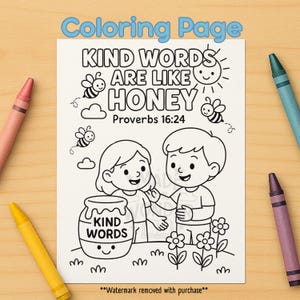 Proverbs 16:31|Bible Verse Coloring Book Pages for Kids | Scripture Art with Visual Scenes | Printable Christian Activity | Instant Download