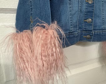 Children’s Faux Fur Trimmed Upcycled Denim  Jacket