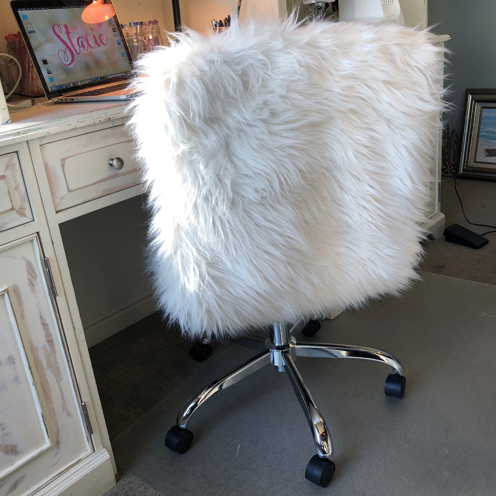 Faux Fur Chair COVER Slipcover Faux Fur Cover Fur Etsy