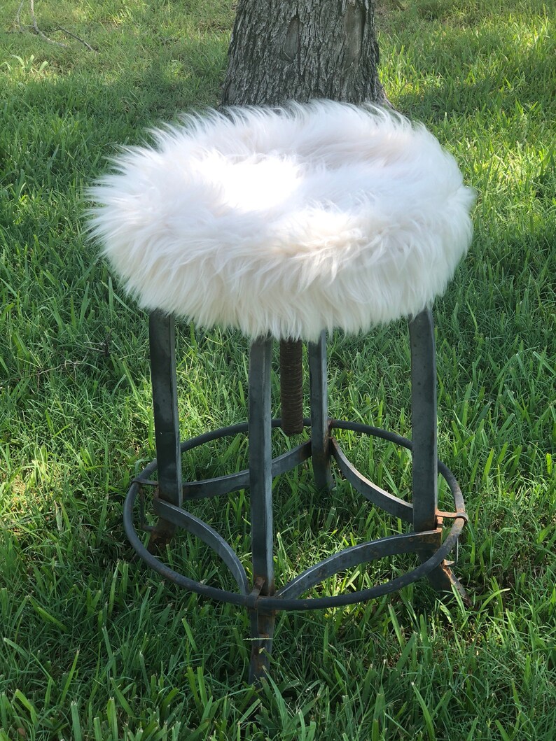 Fur Stool Cover stool seat Cover Faux Fur Cover Fur Etsy
