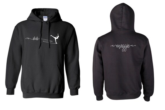 Eiskunstlauf Hoodie Schlittschuhlaufen Hoodie | Etsy Arrive Kapuzenpullover mit bestickter Rückseite Schwarz
