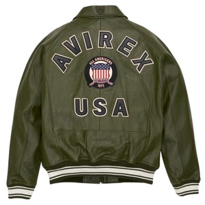 Handmade Leather Men&#39;s Avirex Real Bomber American Flight Jacket, Avirex Icon Jacket | Avirex-Inspired Flight Jacket  Personalized Gift