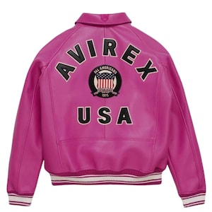 Handmade Leather Men&#39;s Avirex Real Bomber American Flight Jacket, Avirex Icon Jacket | Avirex-Inspired Flight Jacket  Personalized Gift