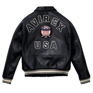 Handmade Leather Men&#39;s Avirex Real Bomber American Flight Jacket, Avirex Icon Jacket | Avirex-Inspired Flight Jacket  Personalized Gift