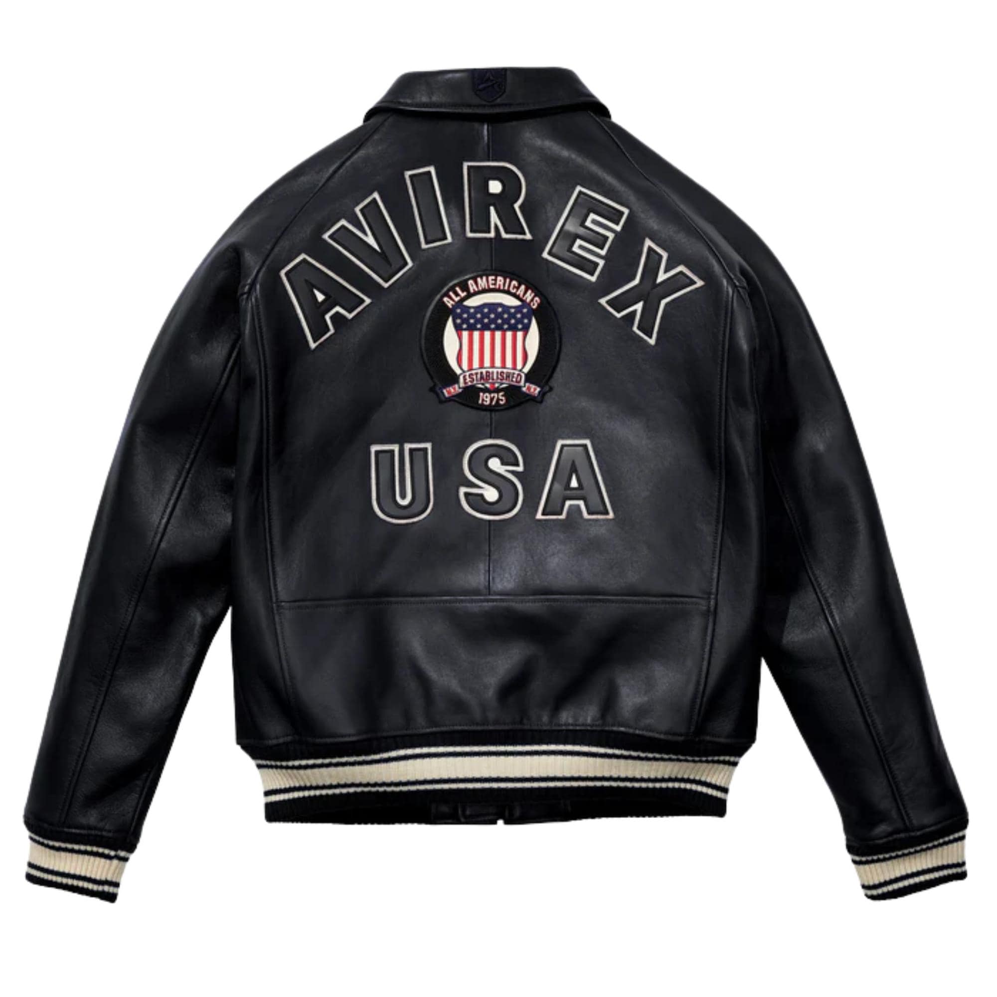 Nitro Run Blue Avirex Jacket Handmade Leather Men's Avirex Real