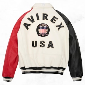 Handmade Leather Men&#39;s Avirex Real Bomber American Flight Jacket, Avirex Icon Jacket | Avirex-Inspired Flight Jacket  Personalized Gift