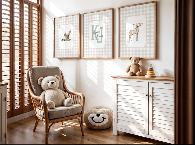personalized hunting decor with plaid