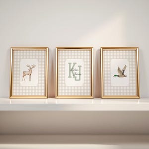 hunting wall art set for boy room, nursery, or game room