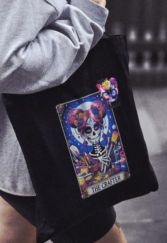 Beautifully Different Canvas Crafter Black Tote Bag.