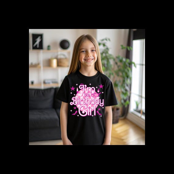 Girls Birthday Black T-shirt