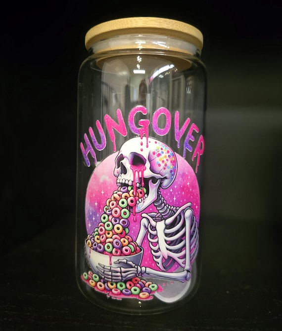 Funny Skull Design Glass Tumbler