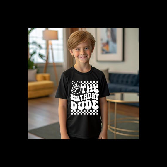 Boys Black Birthday T-shirt