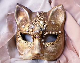 ベネチアンマスク、ベネチアの伝統的な猫マスク - Etsy 日本