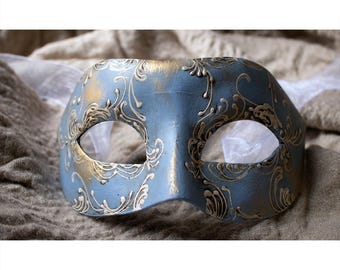 仮面舞踏会の男性用マスク、ハーフマスク、アイマスク、コロンビーナ