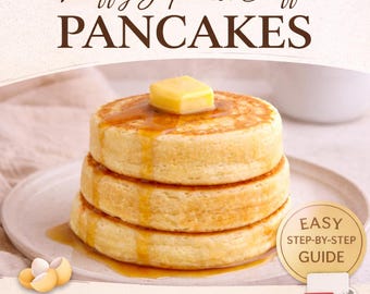 Przepis na puszyste japońskie naleśniki sufletowe w formacie PDF | Niezawodna metoda z 2 jajkami | Miękkie, wysokie i puszyste naleśniki w domu