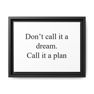Impressão de arte de parede inspiradora, decoração com citação motivacional, arte para escritório em casa, presente para sonhadores, tela moderna com moldura