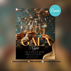 Gala Flyer Template for Canva | Celebration of Life Poster