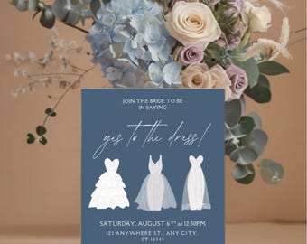 Wedding Dress Shopping Invitation – Editable Digital Template | Instant ...
