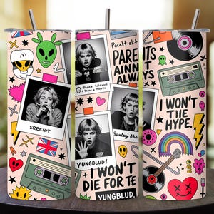 Yungblud Inspired Tumbler Wrap PNG, 20oz Skinny Music Sublimation Design, I Think I’m OK Tumbler Template, Music Idol Bottle Wrap Digital