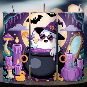 Funny Ghost Tumbler Wrap PNG, Cute Spooky Halloween 20oz Skinny Sublimation Design, Ghost Cup Digital Download