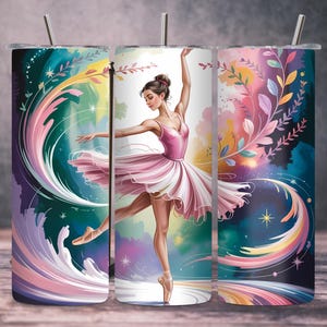 Ballet Dancer Tumbler Wrap PNG, Ballerina 20oz Skinny Tumbler Sublimation Design, Dance Mom Tumbler PNG, Ballet Gift Digital Download