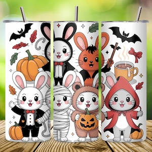 Halloween Monster Doll Tumbler Wrap PNG20oz Skinny Horror Cartoon Tumbler Design Coquette Doll Halloween PNG Kids & Girls  Digital Download