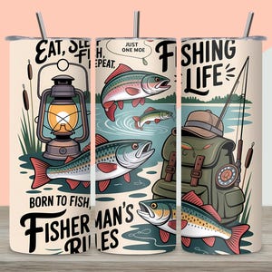 Fishing Life Tumbler Wrap PNG, 20oz Skinny Sublimation Design, Bass Fish Lake Life Tumbler, Fisherman Quote Straight Wrap, Digital Download