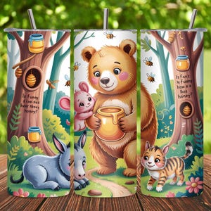 Winnie the Pooh 20oz Skinny Tumbler Wrap PNG, Cute Cartoon Pooh Tumbler Sublimation Design, Disney Tumbler PNG, Instant Digital Download