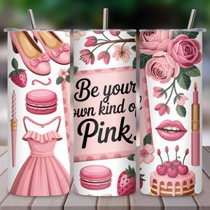 Pink Coquette Bow Tumbler Wrap PNG 20oz Skinny Sublimation Design Coquette Aesthetic Tumbler Trendy Coquette Core Wrap Digital Download File
