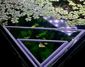 Drijvende driehoekige aquariumring | Planten- en voederring voor aquarium | Voor drijvende planten en voederruimte | Verkrijgbaar in meerdere maten