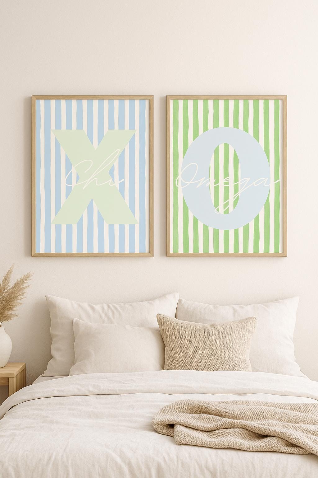 Blue and Green Dorm Art
