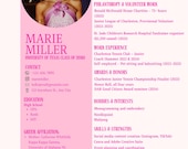 Pink, Feminine Sorority Rush Social Resume Template: Editable Canva Design (Digital Download)