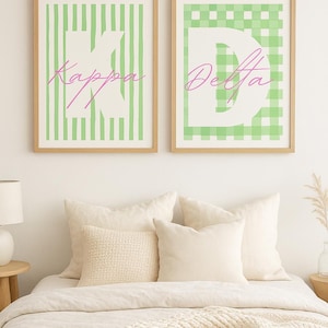 Kappa Delta Sorority Print: Pink & Green KD Wall Art (Digital Download up to 18x24