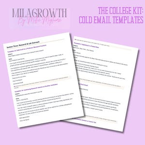 Plantillas de correo electrónico para estudiantes universitarios / Kit de networking para prácticas profesionales (Word)