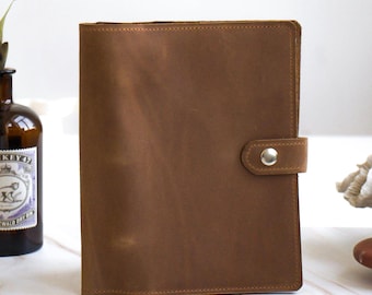 Lederbuch mit Monogramm, Custom 6 Ringbuch Planer, 3 Ringbuch Notizbuch, 4 Ringbuchumschlag, Lederbuch mit Verschluss