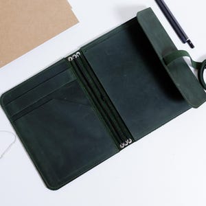 Leather journal cover refillable, Trifold journal cover leather, Personalized notebook cover, Leather notebook holder, Leather bound journal