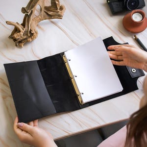 Leather ring binder notebook, Personalized leather binder cover, A5 ring binder planner cover, A4 leather binder cover, A6 ring binder