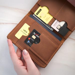 Leather passport cover wallet, Leather passport holder, Leather credit card holder, Leather travel wallet, Leather passport sleeve