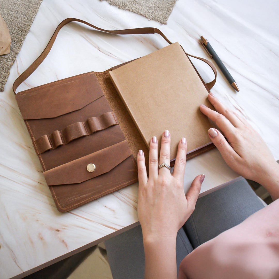 Personalized Leather Sketchbook Cover, Leather Sketchbook Case, Drawing ...