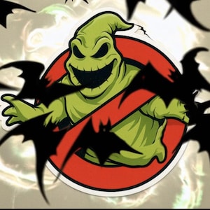 Ghostbusters-Inspired Nightmare Sticker Pack – Jack, Zero, Oogie & Skeleton – Halloween Vinyl Decals – Cute Spooky Gift