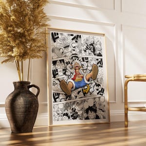 One Piece Gear 5 Luffy Manga Poster | Digital Download | Wall Art | Joyboy Manga Panel Print | Monkey D. Luffy