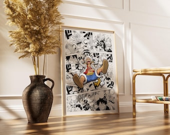 One Piece Gear 5 Luffy Manga Poster | Digital Download | Wall Art | Joyboy Manga Panel Print | Monkey D. Luffy
