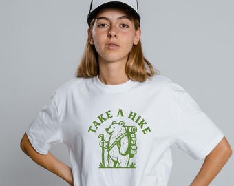 Take a Hike Bear Graphic Tee: Funny Outdoors Adventure Shirt