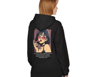 Unisex Fleece Hoodie: Anime Girl Graphic - Sustainable Fashion