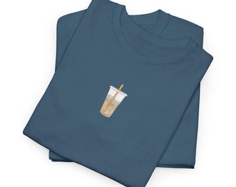 Iced Coffee T-Shirt: Unisex Heavy Cotton Tee, Eco-Friendly Summer Wear