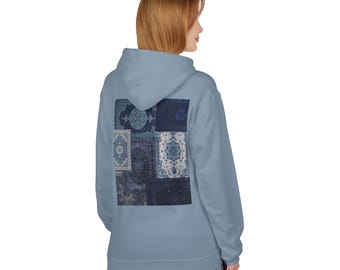Blue Mosaic Tile Pattern Hoodie | Trust In Yourself Text