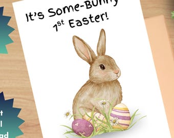 Printable 1st Easter Card for Baby, 8.5 x 11 Folds to Size 4.25 x 5.5