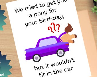 Printable Funny Birthday Card for Daughter, 8.5 x 11 Folds to Size 4.25 x 5.5
